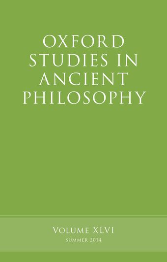 Oxford Studies in Ancient Philosophy book cover