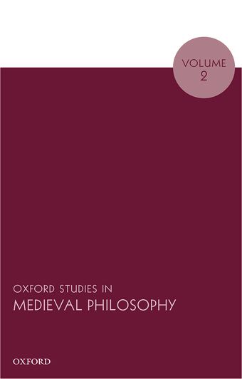 Oxford Studies in Medieval Philosophy book cover