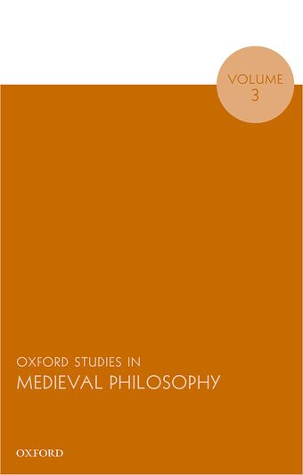 Oxford Studies in Medieval Philosophy book cover