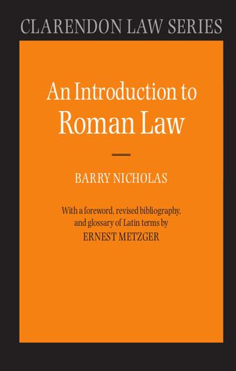An Introduction to Roman Law book cover