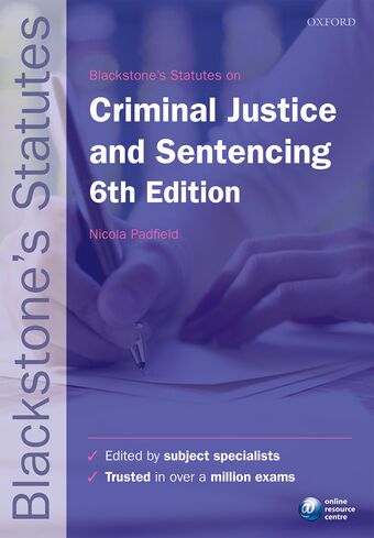 Blackstone's Statutes on Criminal Justice & Sentencing book cover