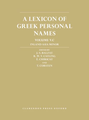 A Lexicon of Greek Personal Names Volume V.C book cover