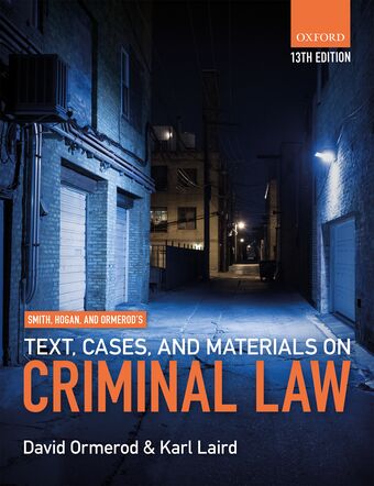 Smith, Hogan, & Ormerod's Text, Cases, & Materials on Criminal Law book cover