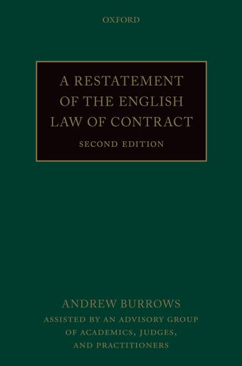 A Restatement of the English Law of Contract book cover