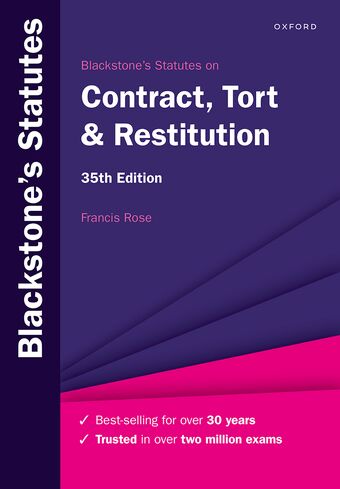Blackstone's Statutes on Contract, Tort and Restitution book cover