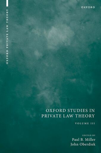 Oxford Studies In Private Law Theory Osplt Cloth book cover