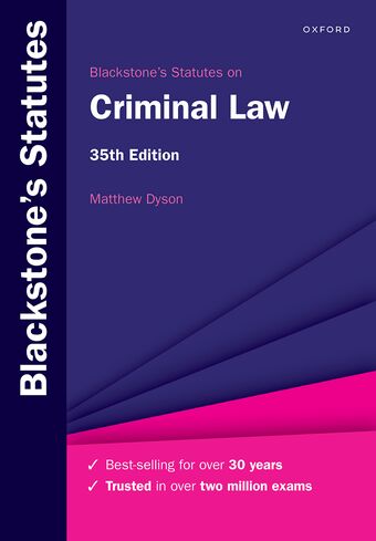 Blackstone's Statutes on Criminal Law book cover