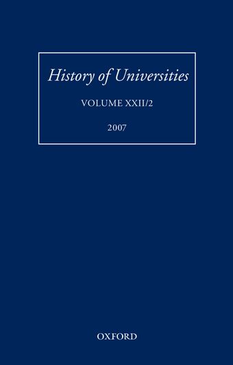 History of Universities, Volume XXII/2: 2008 book cover