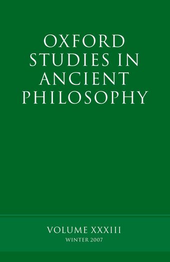 Oxford Studies in Ancient Philosophy book cover