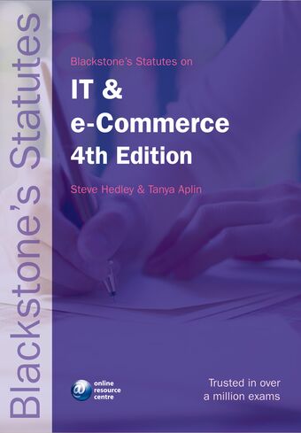 Blackstone's Statutes on IT and e-Commerce book cover