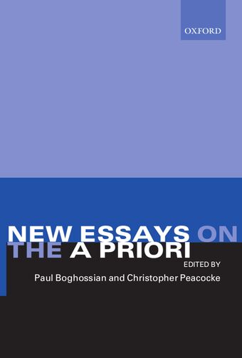 New Essays on the A Priori book cover