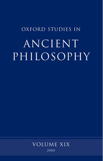 Oxford Studies in Ancient Philosophy book cover