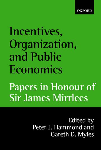 Incentives, Organisation, and Public Economics book cover
