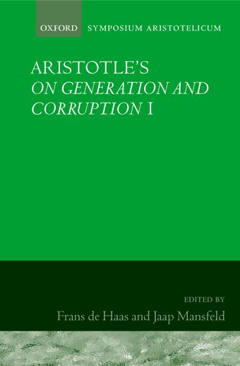 Aristotle's On Generation and Corruption, Book 1 book cover
