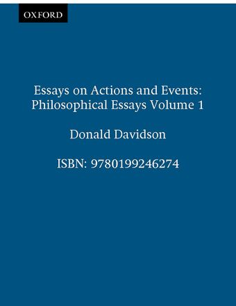 Essays on Actions and Events book cover