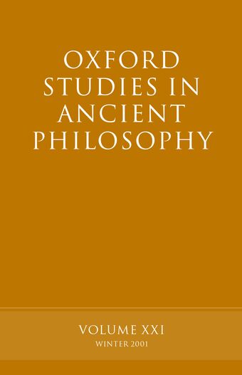 Oxford Studies in Ancient Philosophy book cover