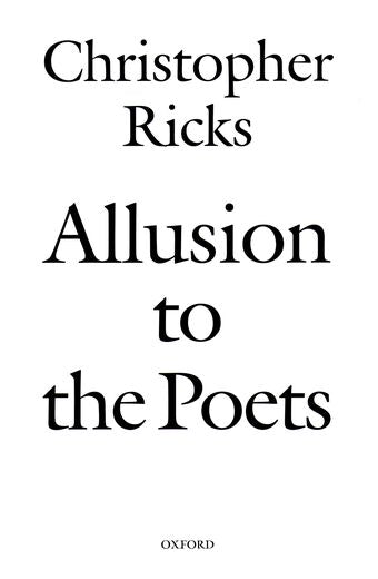 Allusion to the Poets book cover