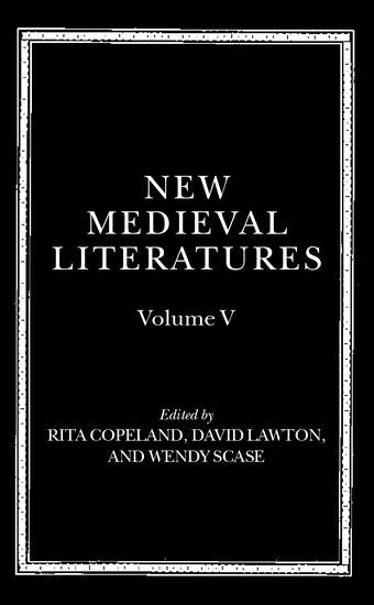 New Medieval Literatures book cover