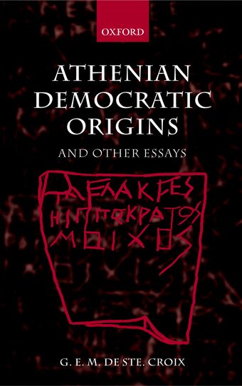 Athenian Democratic Origins and Other Essays book cover
