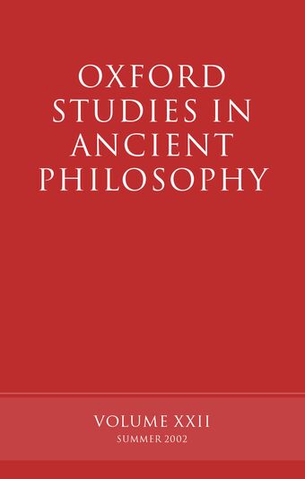 Oxford Studies in Ancient Philosophy book cover
