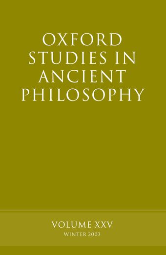Oxford Studies in Ancient Philosophy book cover