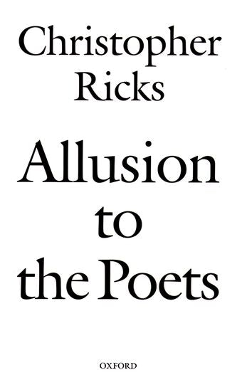Allusion to the Poets book cover