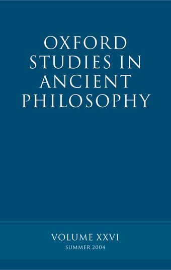 Oxford Studies in Ancient Philiosophy book cover