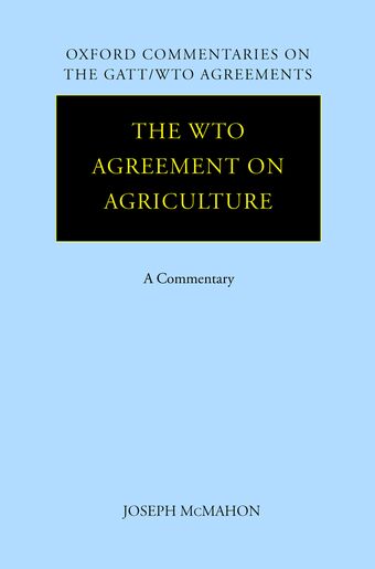 The WTO Agreement on Agriculture book cover