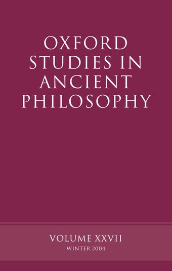 Oxford Studies in Ancient Philosophy book cover