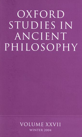 Oxford Studies in Ancient Philosophy book cover