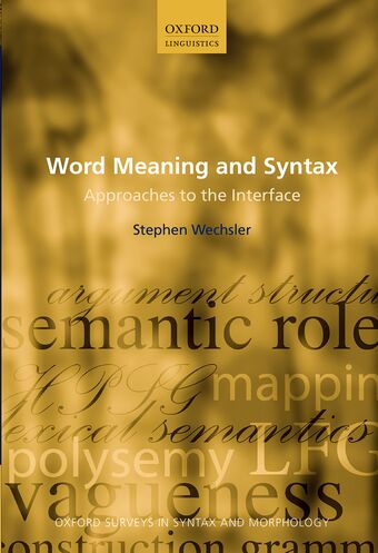 Word Meaning and Syntax book cover