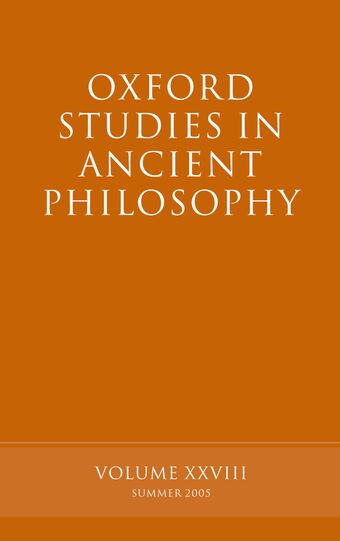 Oxford Studies in Ancient Philosophy book cover