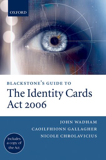 Blackstone's Guide to the Identity Cards Act 2006 book cover