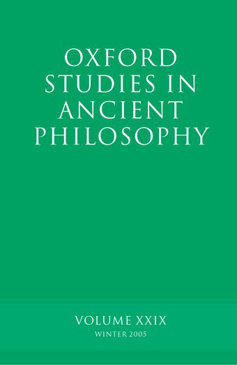 Oxford Studies in Ancient Philosophy book cover