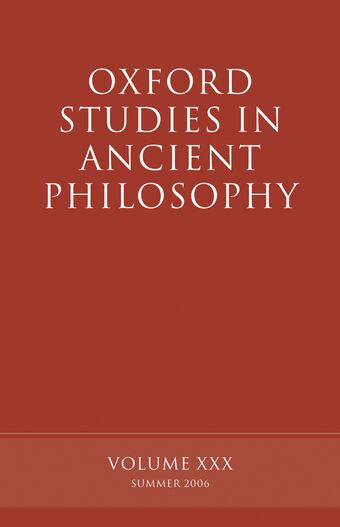 Oxford Studies in Ancient Philosophy book cover