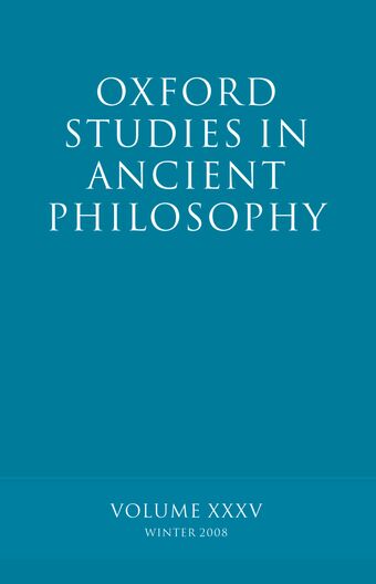 Oxford Studies in Ancient Philosophy book cover