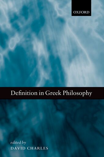Definition in Greek Philosophy book cover