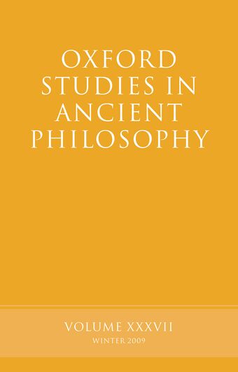Oxford Studies in Ancient Philosophy book cover