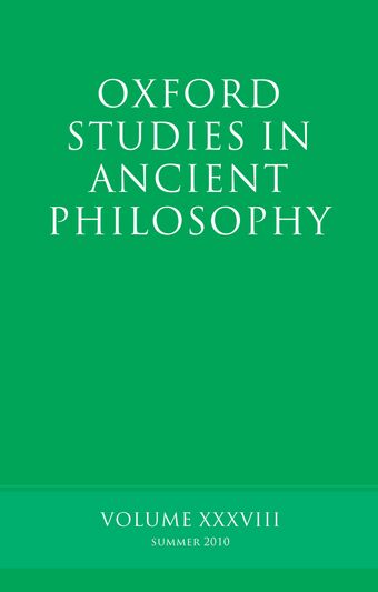 Oxford Studies in Ancient Philosophy book cover