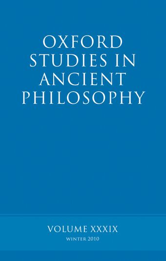 Oxford Studies in Ancient Philosophy book cover
