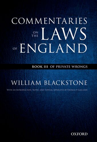 The Oxford Edition of Blackstone book cover