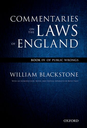 The Oxford Edition of Blackstone book cover