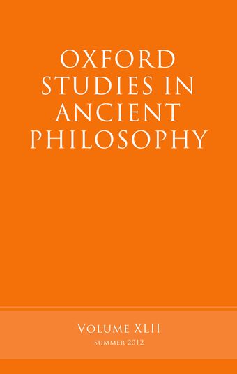 Oxford Studies in Ancient Philosophy book cover