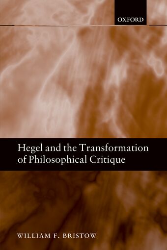 Hegel and the Transformation of Philosophical Critique book cover