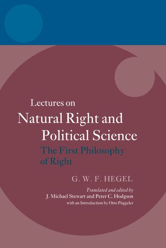 Hegel: Lectures on Natural Right and Political Science book cover