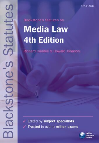 Blackstone's Statutes on Media Law book cover
