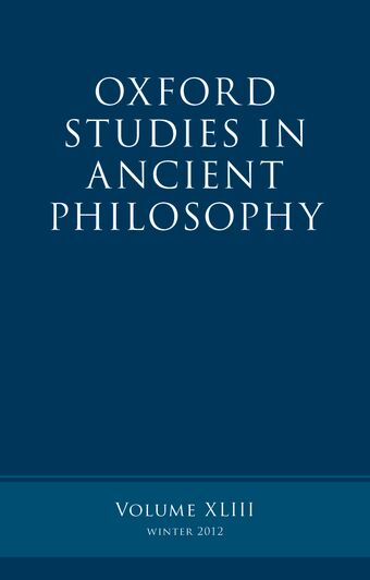 Oxford Studies in Ancient Philosophy book cover