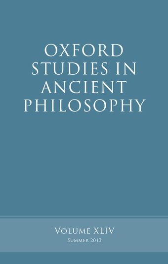 Oxford Studies in Ancient Philosophy book cover