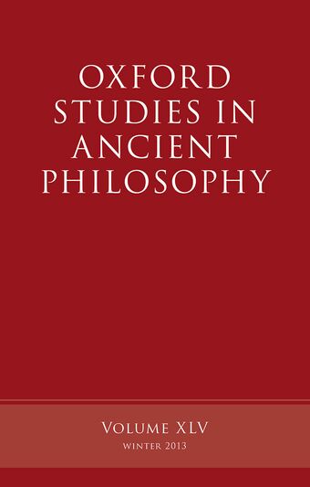 Oxford Studies in Ancient Philosophy book cover