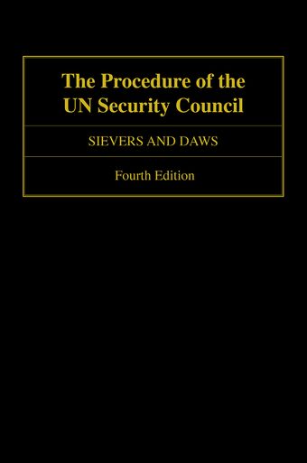 The Procedure of the UN Security Council book cover